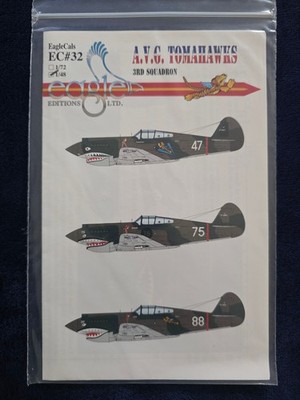 EagleCals EC48-32  1/48 A.V.G. Tomahawks 3rd Squadron Eagle Editions