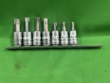 Snap-On Torx Bit Chrome 7 Piece Socket Set Good Condition (C6)