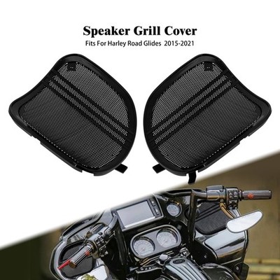 Schwarz Lautsprecher Abdeckung Gitter Grill für Harley Road Glide FLTRX 2015-23