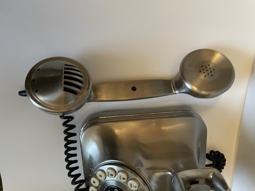 Telephone POTTERY BARN Grand Phone Brushed Metal Push Button Original Tag - Bild 3 von 5