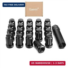 Gaemi M12x1.5 Lug Nuts,12x1.5 Spline Lug Nuts Black for Aftermarket Wheels,6 Spl