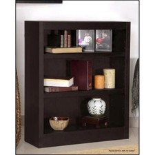 Concepts In Wood MI3036-E Single Wide Bookcase- Espresso Finish 3 Shelves