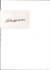 Billy Herman autographed index card- Baseball Hall Of Fame