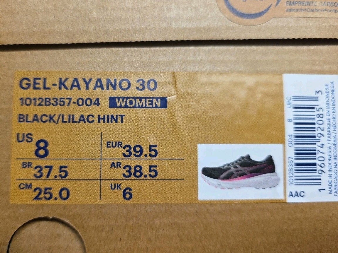 Asics Womens (Size 8 Medium) Gel Kayano 30 Stability Running Shoes Black Lilac thumbnail 6