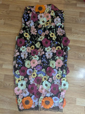 NWT Nova Luxe sz 2X Kelli floral embroidered mini dress 3D flowers sheer