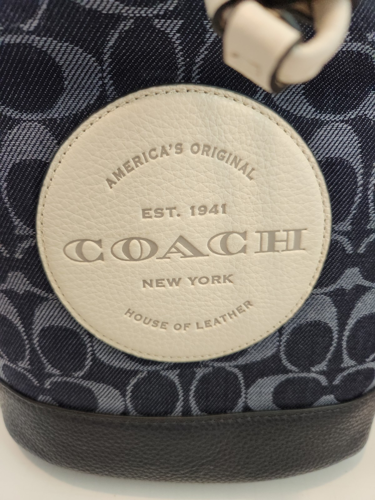 NWT Coach Dempsey Drawstring Bucket Bag In Signature Denim C4101 Blue image 8