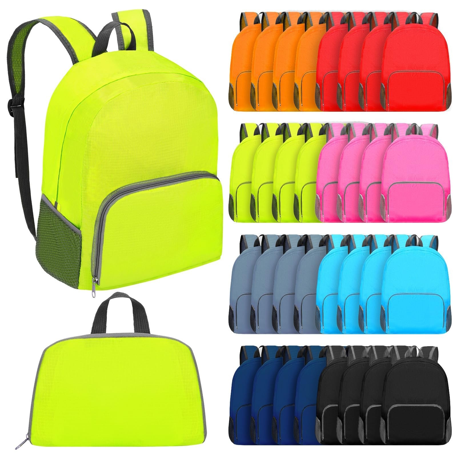 48 Pcs 17 Inch Foldable Backpacks in Bulk
