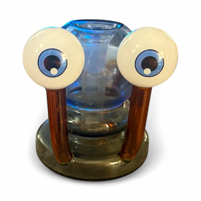Blue Snail Glass Tobacco Water Pipe Smoking Bubbler