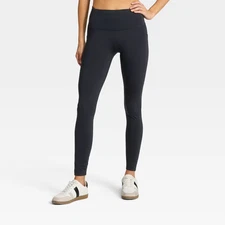 Women's High-Rise Fleece Lined Winter Leggings - All In Motion Black XS