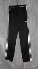 Boys Adidas Athletic Pants Size Large 14/16 Black Drawstring - 1231