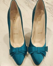 Something Bleu Teal Wedding Bridal Shoes Heels Sz 6.5