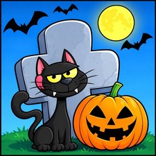 30 Custom Cartoon Halloween Night Personalized Address Labels