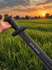Hand Forged Viking Sword Carbon Steel Medieval Norse Sword Runes Leather Sheath