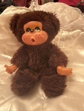 Vintage 9" Rubber Face Thumb Sucking Monkey Plush Brown Stuffed Toy READ