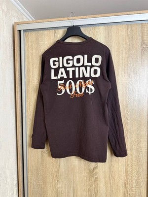 DE PUTA MADRE GIGOLO LATINO Rare Long Sleeve Tee Shirt Y2K Mens Size L Brown