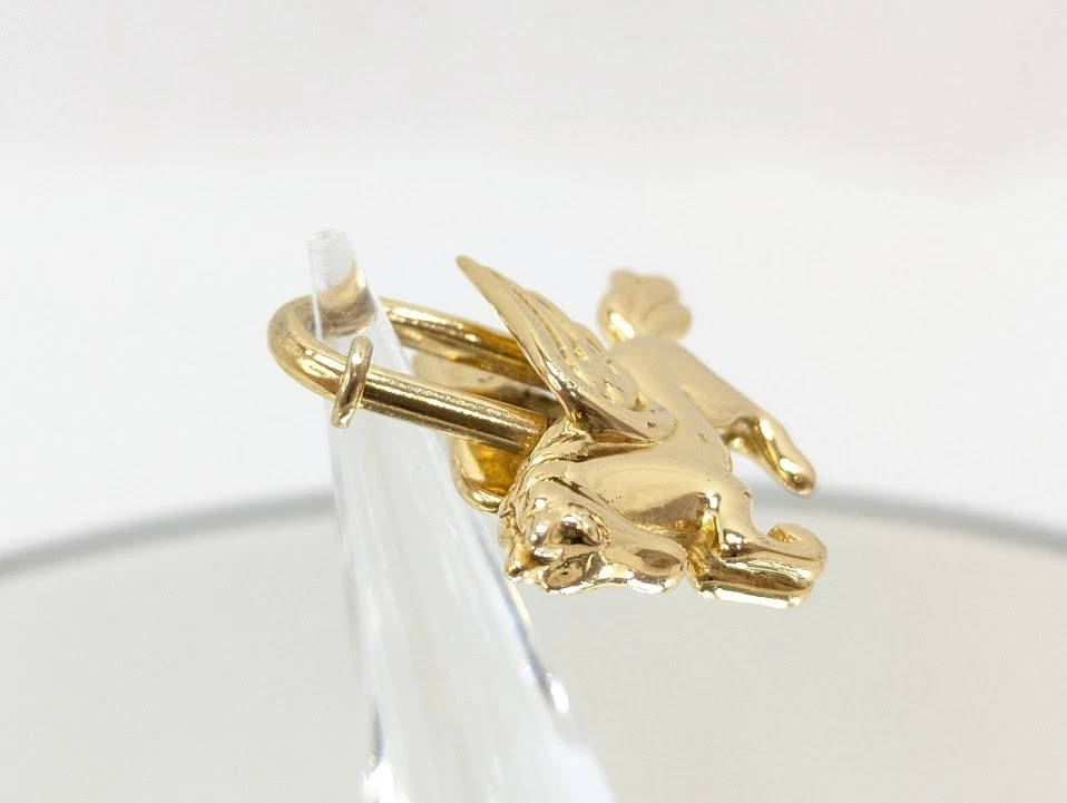 HERMES Cadena Padlock Pegasus Gold Bag Charm Pendant Keyholder Authentic - Image 4 of 4