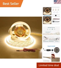 Dimmable Warm White LED Strip Lights - 12V, 120LEDs/m, 8.2ft for Indoor Elegance
