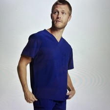 NWT Dickies EDS Essentials Men V Neck Scrub Top S DK635 NYPS Poly Blend Navy