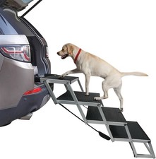 Portable Dog Steps Lightweight Foldable 4 Step Pet Ladder Ramp for Trucks Cars
