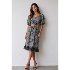 Cleobella Womens Josephine Dress Size Medium Organic Cotton Cut Out Boho Beachy