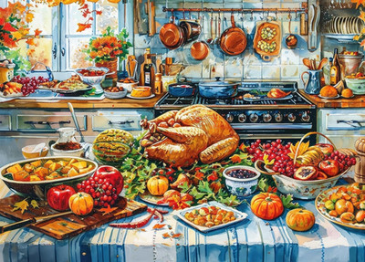 Jigsaw Puzzles for Adults 1000 Pieces, Thanksgiving Dinner Interlock
