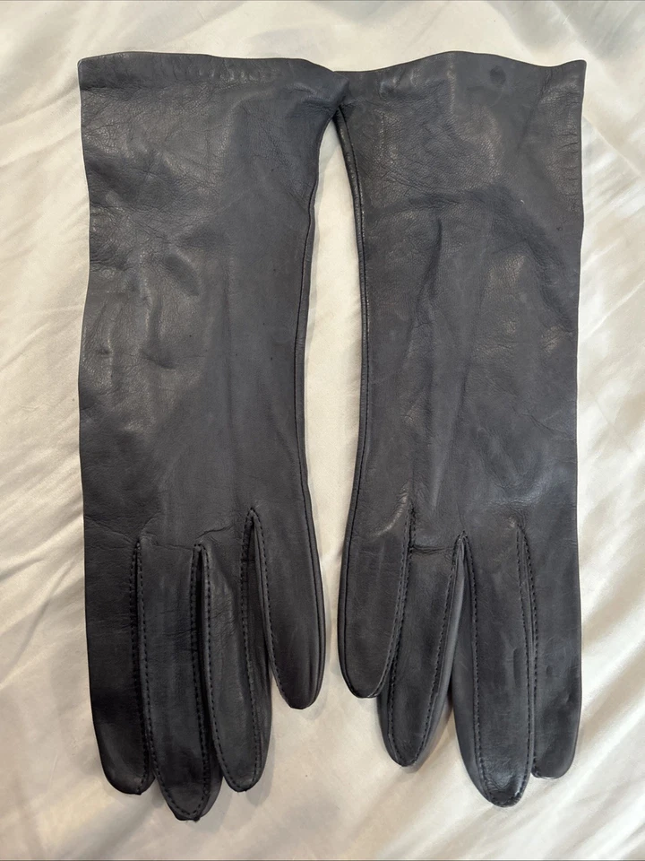 Guantes Grandoe para mujer 7 1/2 cuero gris Foto 3 de 4