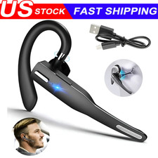 Trucker Wireless Headset Bluetooth 5.1 Earpiece Dual Mic Earbud Noise Cancelling