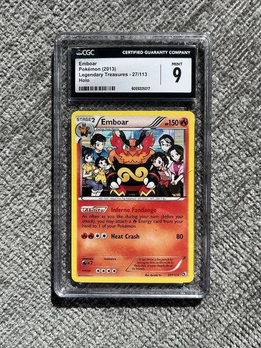 Emboar Holo CGC 9 Pokemon 2013 Black & White Legendary Treasures #27 Low POP 7!
