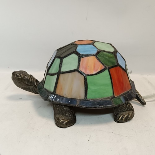 Tiffany Style Tortoise Table Lamp Pat Tested Multicoloured Glass 17 cm Long