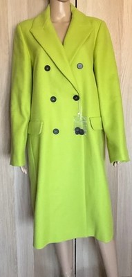 Intrend (Max Mara Group) Damen langer Wollmantel, lime, IT 48 DE 42 FR 44 GB 16