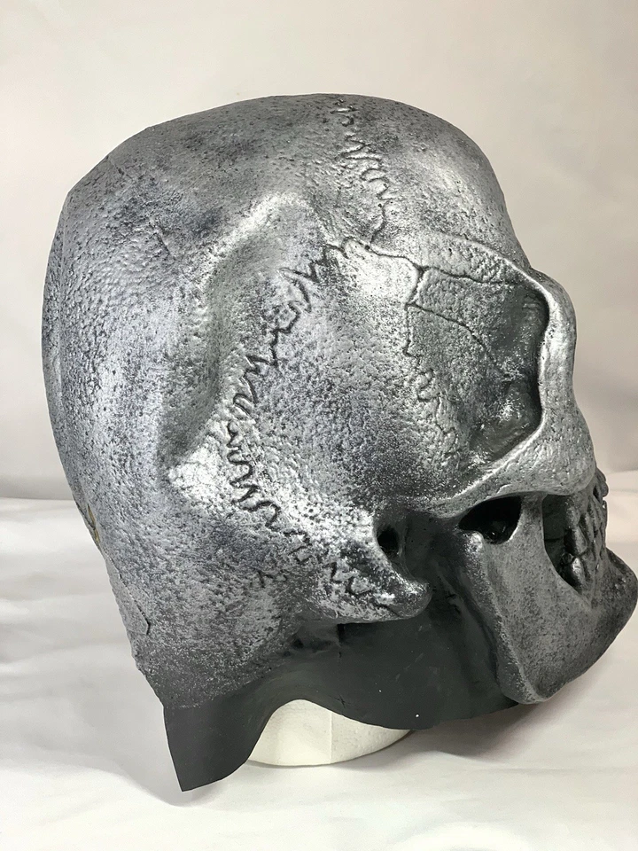 Máscara de cabeza completa Silver Skull 1996 de colección de Illusive Concepts ¡RARA! Halloween Foto 4 de 4