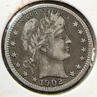 1902 Barber Quarter Nice Original Choice VF CHRC