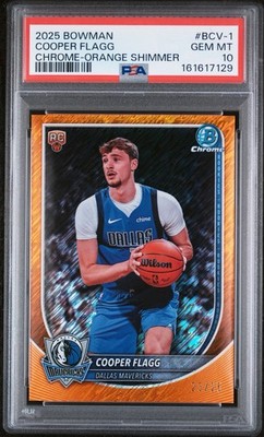 2025 Bowman Cooper Flagg Orange Shimmer 23/25 PSA 10 Pop 2