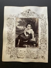 Victorian pen and ink border work around albumen art prints Bateman