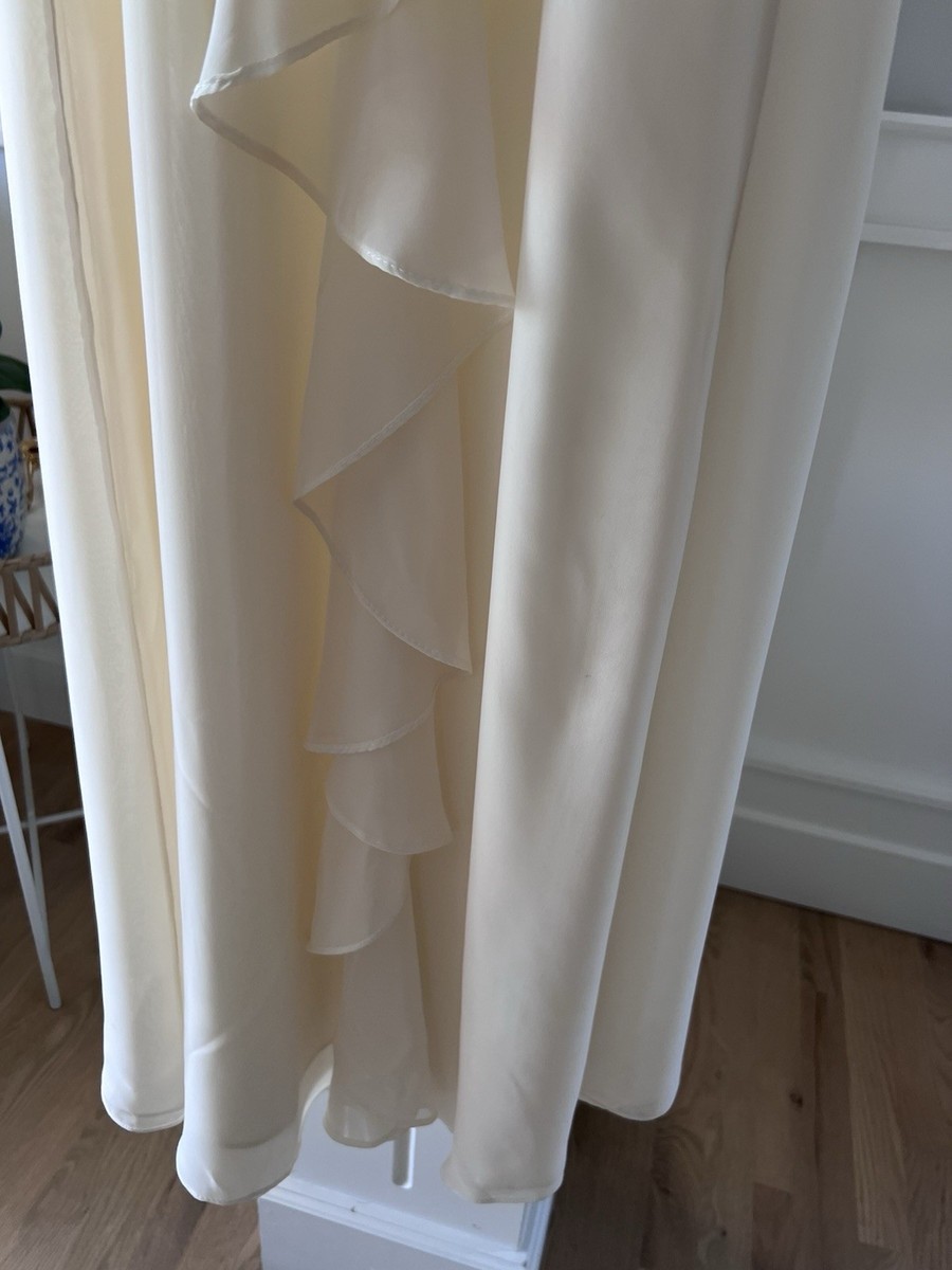 Dassy  Collection Vintage Wedding Dress A Line Chiffon Ruffle Ivory Size 6. View 3