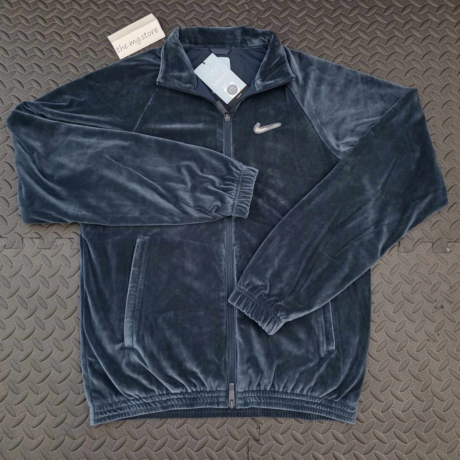 Nike x NOCTA Swarovski Velour Zip Armory Navy Jacket, DV3734-454 Men's Sz Large