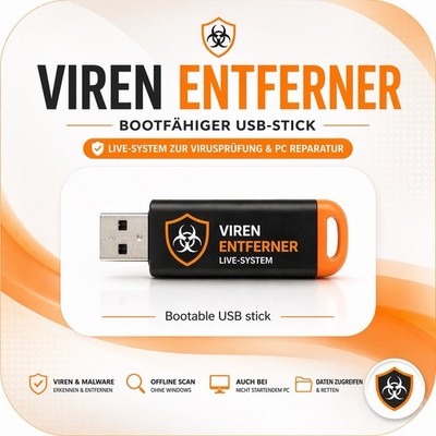 PC Virus entfernen USB Stick bootfähig - Offline Scan & Reparatur Tool