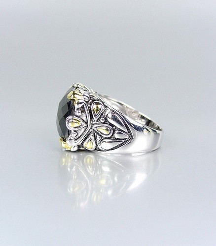 *NUEVO* Anillo de filigrana balinesa de cristal cúbico plata oro ónix negro inspirado en diseñador - Imagen 5 de 5