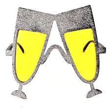 Novelty Yellow Lens Champaigne Glasses Party Sunglasses New Years Celebration