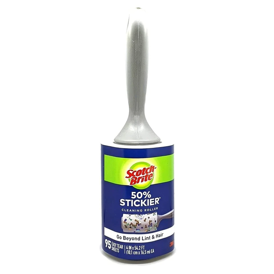 Rodillo de pelusa Scotch Brite 3M 50 % pegatina, 95 hojas (paquete de 5), 475 unidades Foto 2 de 4