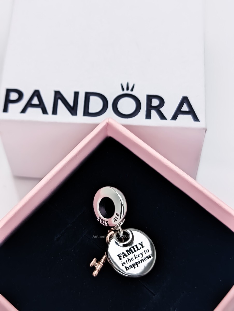 New 100% Authentic PANDORA Family Key to Happiness Double Dangle