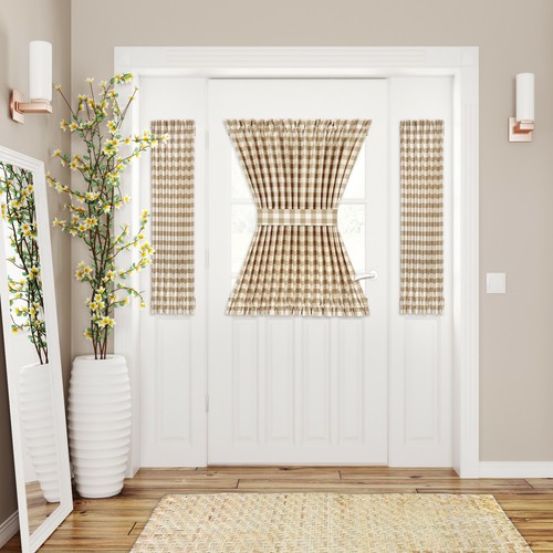Plaid Country Farmhouse Door Curtain With Tieback - Assorted Colors & Sizes - Picture 71 of 93
