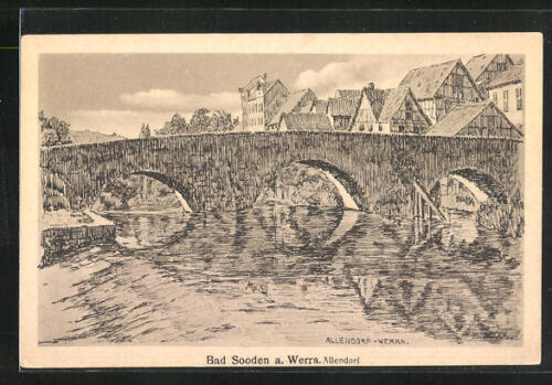 Ansichtskarte Bad Sooden a. Werra, Allendorf mit Brücke  - Bild 1 von 2