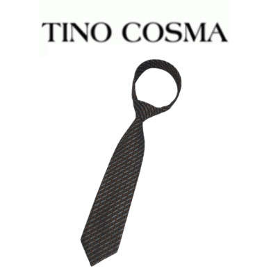 Cravatta Lunga, Seta, Fantasia Oro-Nero-Grigio 050517 Tino Cosma