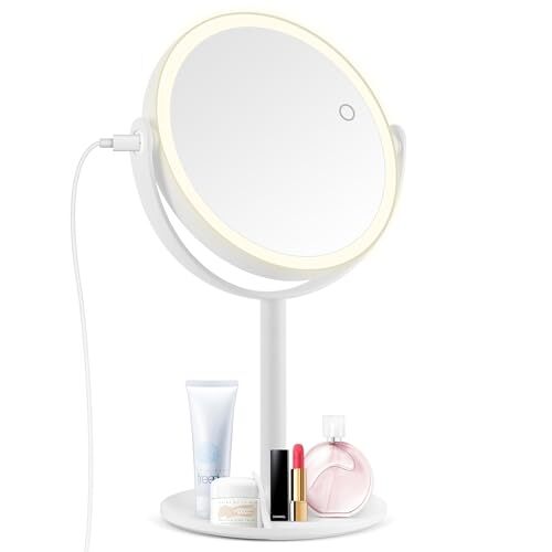 Lighted Magnifying Mirror, 20x Magnifying Makeup Mirror with Lights, Charging