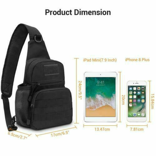 Men's Nylon Shoulder Bag Chest Pack Military Tactical Sling Waterproof Backpack - Picture 6 of 15