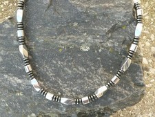 Black Silver Magnetic Therapy Hematite Necklace Anklet Bracelet Triple Power