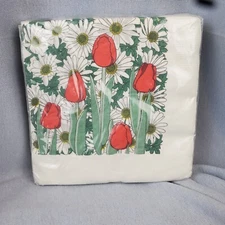 Paper House Vintage Paper Napkins Tulips Daisies NIP New 1996 KARA 36 Count