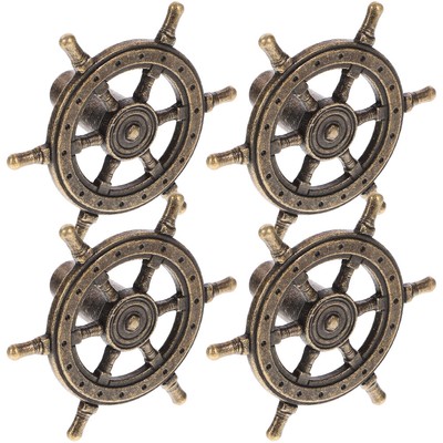  4 Pcs Cabinet Drawer Hardware Vintage Ship Helm Knobs Lenkradgriff Türgriff