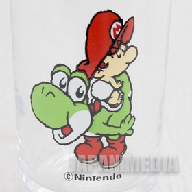 Retro RARE Super Mario Bros. Baby Mario on Yoshi Glass JAPAN GAME FAMICOM